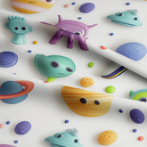 Crafty By Chatham Glyn 3D Little Aliens 100% Cotton 140cm Wide Crafty Fabric for Sewing, Quilting, Dressmaking